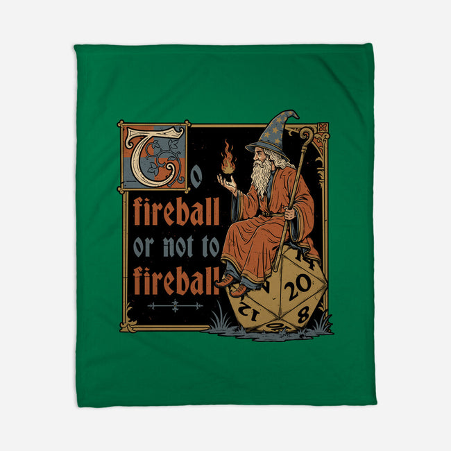 Medieval Wizard Fireball-None-Fleece-Blanket-Studio Mootant