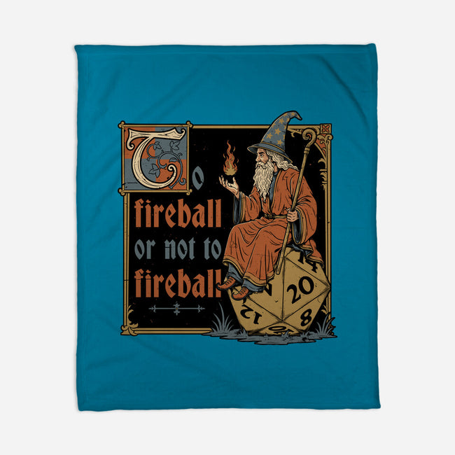 Medieval Wizard Fireball-None-Fleece-Blanket-Studio Mootant