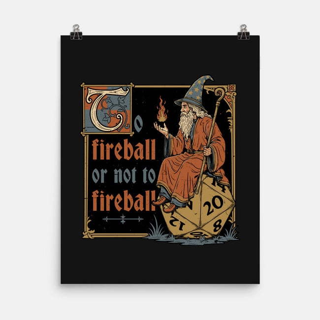 Medieval Wizard Fireball-None-Matte-Poster-Studio Mootant
