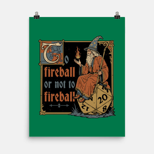 Medieval Wizard Fireball-None-Matte-Poster-Studio Mootant