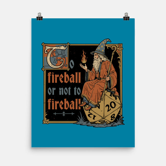 Medieval Wizard Fireball-None-Matte-Poster-Studio Mootant