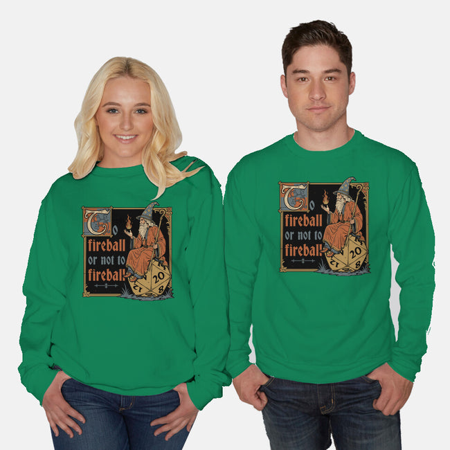 Medieval Wizard Fireball-Unisex-Crew Neck-Sweatshirt-Studio Mootant
