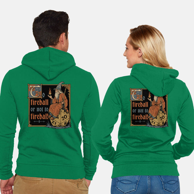 Medieval Wizard Fireball-Unisex-Zip-Up-Sweatshirt-Studio Mootant