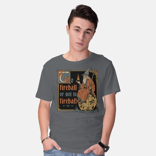 Medieval Wizard Fireball-Mens-Basic-Tee-Studio Mootant