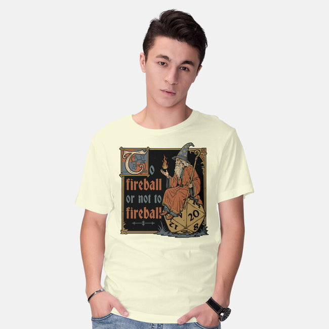 Medieval Wizard Fireball-Mens-Basic-Tee-Studio Mootant