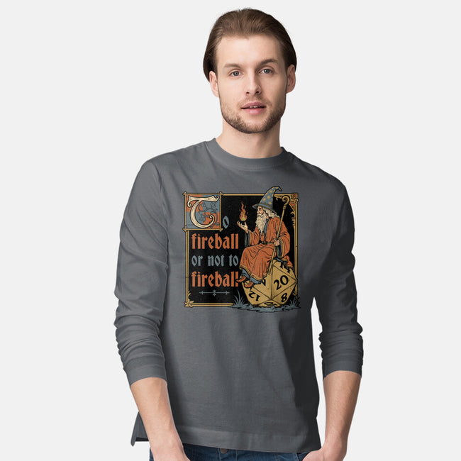Medieval Wizard Fireball-Mens-Long Sleeved-Tee-Studio Mootant
