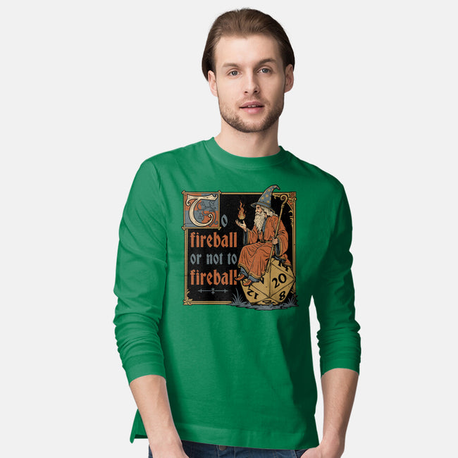 Medieval Wizard Fireball-Mens-Long Sleeved-Tee-Studio Mootant