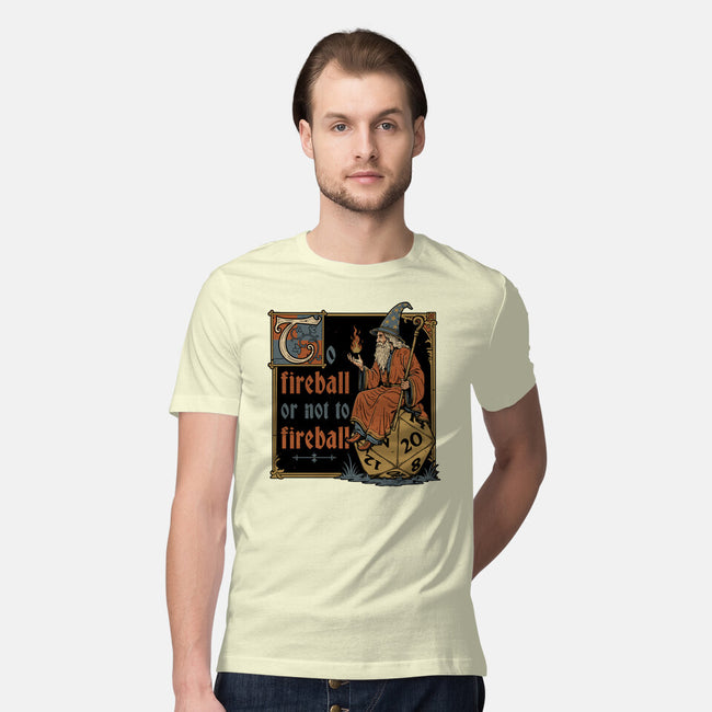 Medieval Wizard Fireball-Mens-Premium-Tee-Studio Mootant