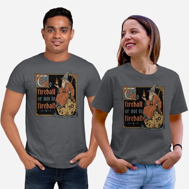 Medieval Wizard Fireball-Unisex-Basic-Tee-Studio Mootant