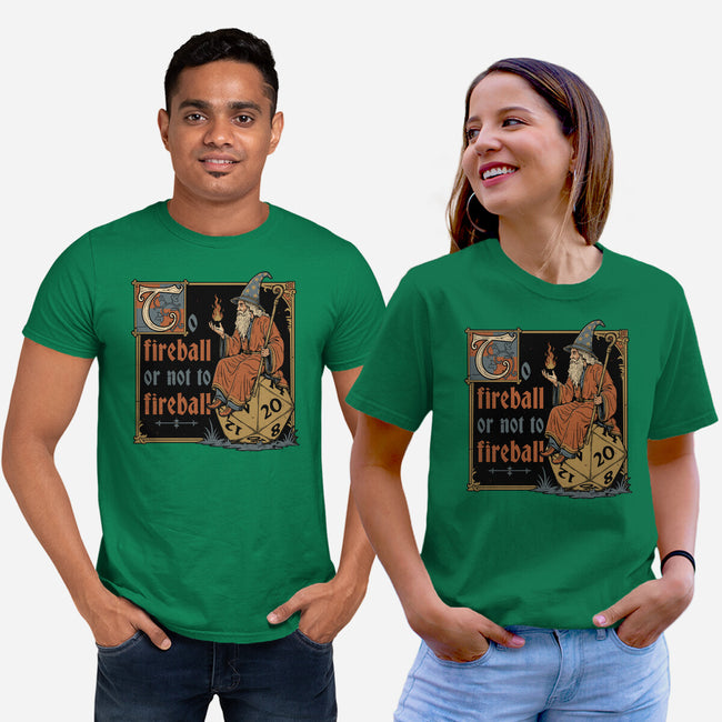 Medieval Wizard Fireball-Unisex-Basic-Tee-Studio Mootant