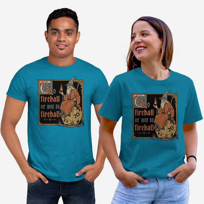 Medieval Wizard Fireball-Unisex-Basic-Tee-Studio Mootant
