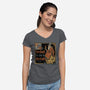 Medieval Wizard Fireball-Womens-V-Neck-Tee-Studio Mootant