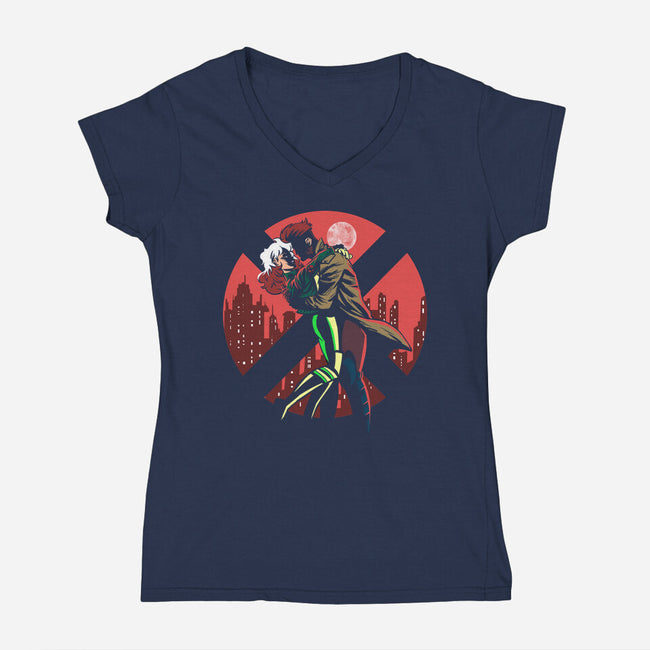 Hey Sugah-Womens-V-Neck-Tee-zascanauta