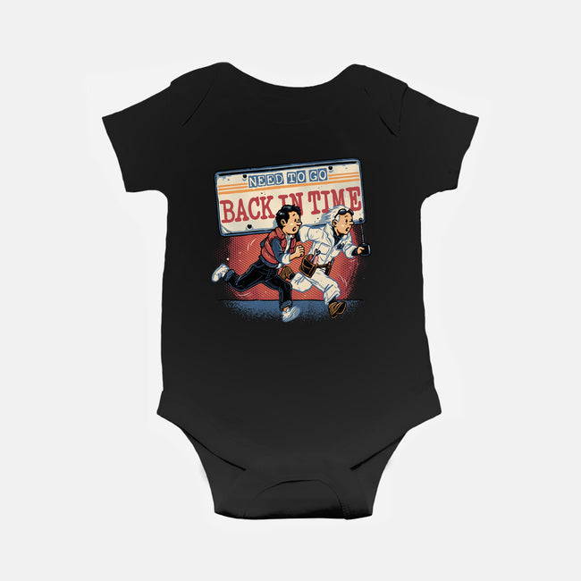 Need To Go Back In Time-Baby-Basic-Onesie-glitchygorilla