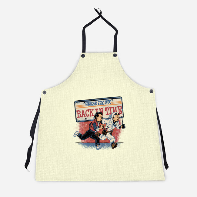 Need To Go Back In Time-Unisex-Kitchen-Apron-glitchygorilla