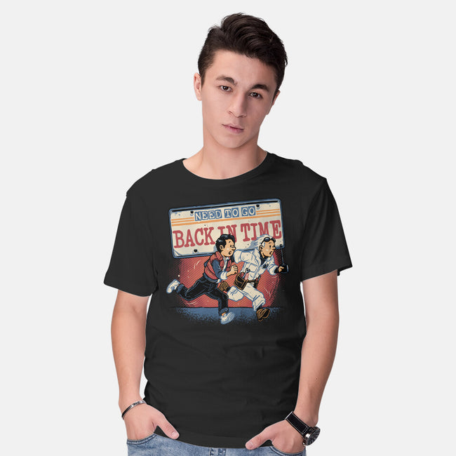 Need To Go Back In Time-Mens-Basic-Tee-glitchygorilla