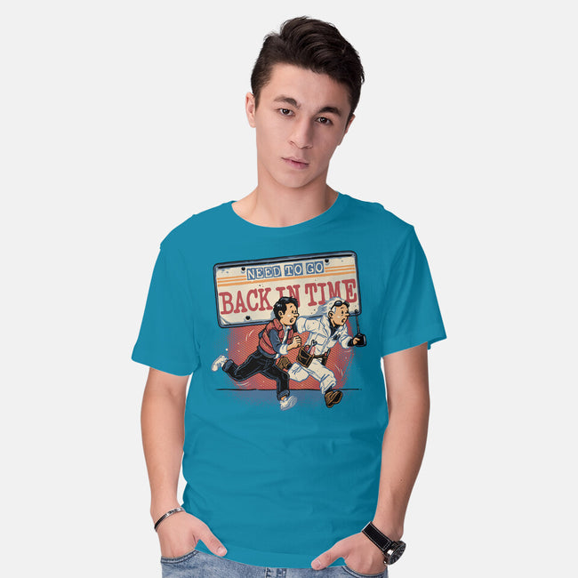 Need To Go Back In Time-Mens-Basic-Tee-glitchygorilla