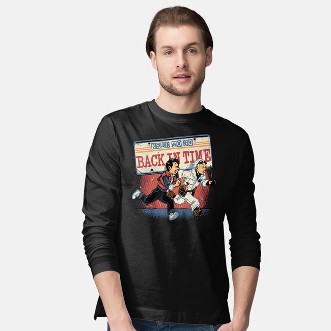 Need To Go Back In Time-Mens-Long Sleeved-Tee-glitchygorilla