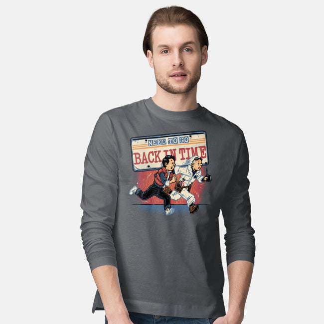 Need To Go Back In Time-Mens-Long Sleeved-Tee-glitchygorilla