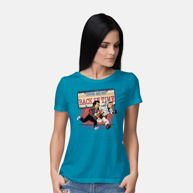 Need To Go Back In Time-Womens-Basic-Tee-glitchygorilla