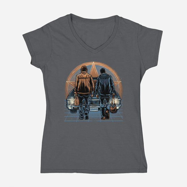 Life On The Road Less Travelled-Womens-V-Neck-Tee-glitchygorilla