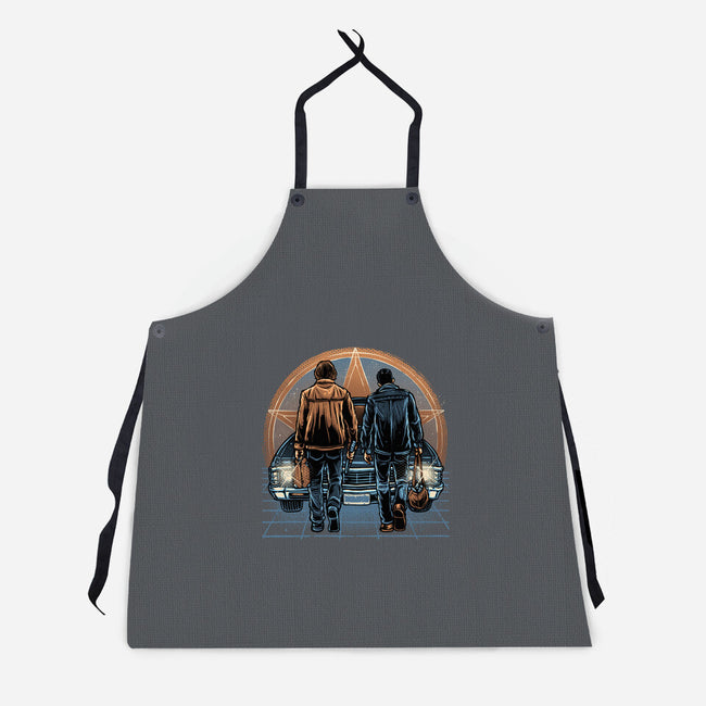 Life On The Road Less Travelled-Unisex-Kitchen-Apron-glitchygorilla
