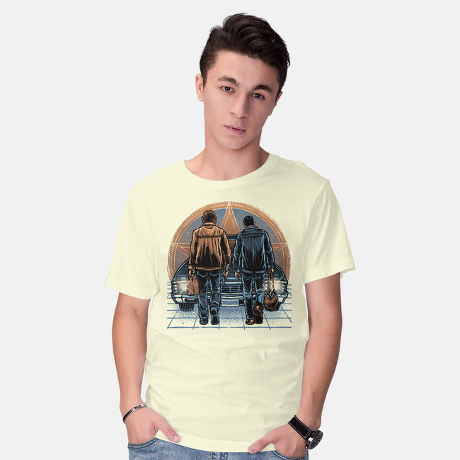 Life On The Road Less Travelled-Mens-Basic-Tee-glitchygorilla