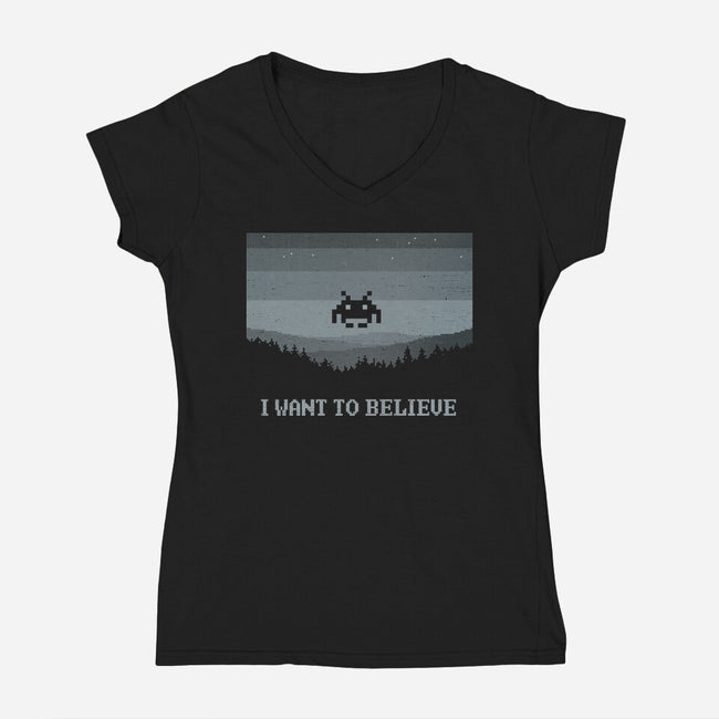Vintage Believer-Womens-V-Neck-Tee-kg07