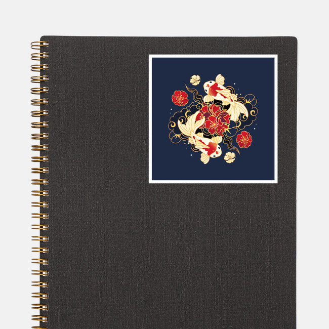 Koi Fish Flower-None-Glossy-Sticker-Vallina84