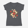 Koi Fish Flower-Womens-V-Neck-Tee-Vallina84