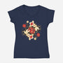 Koi Fish Flower-Womens-V-Neck-Tee-Vallina84