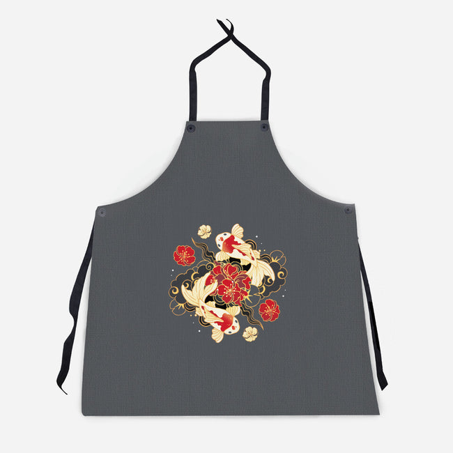 Koi Fish Flower-Unisex-Kitchen-Apron-Vallina84