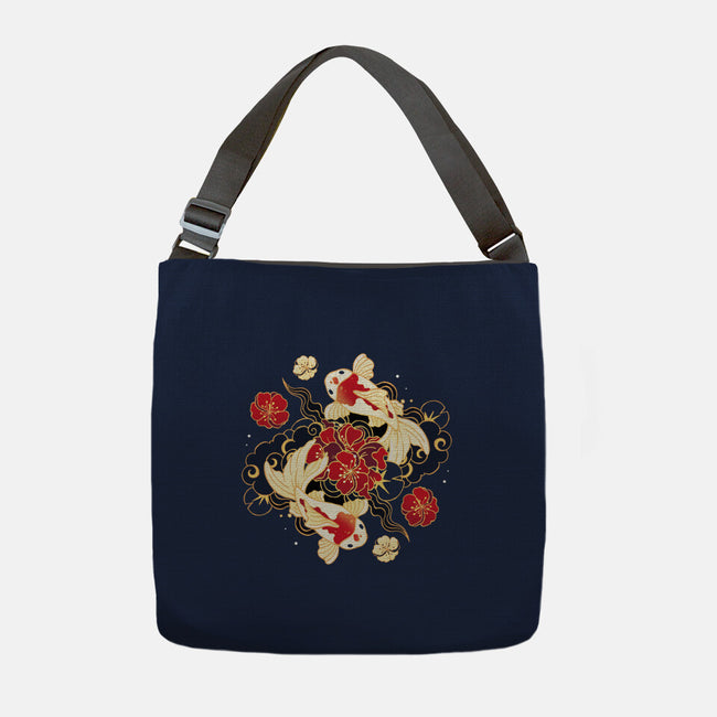Koi Fish Flower-None-Adjustable Tote-Bag-Vallina84