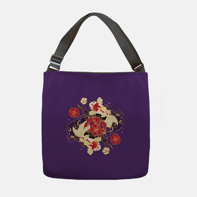Koi Fish Flower-None-Adjustable Tote-Bag-Vallina84
