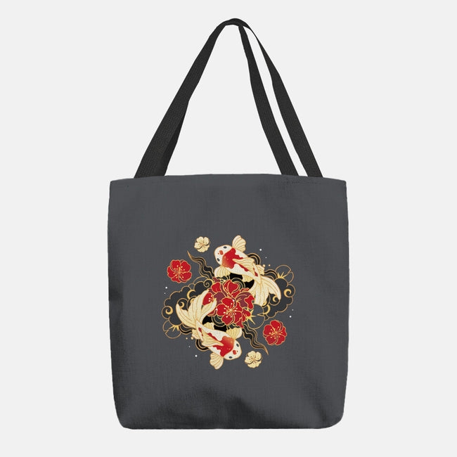 Koi Fish Flower-None-Basic Tote-Bag-Vallina84