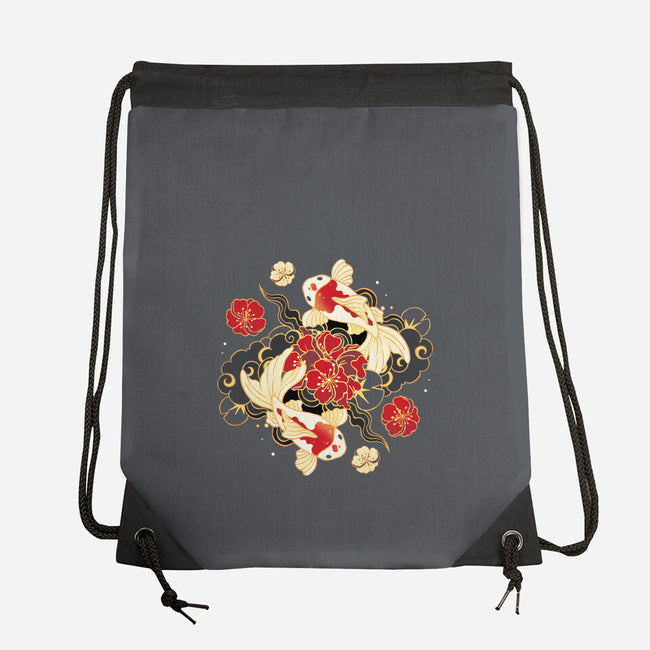 Koi Fish Flower-None-Drawstring-Bag-Vallina84