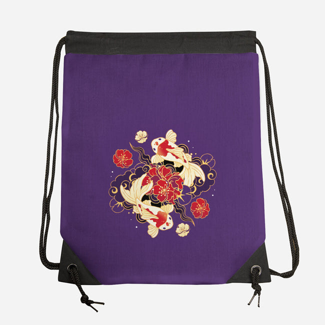 Koi Fish Flower-None-Drawstring-Bag-Vallina84