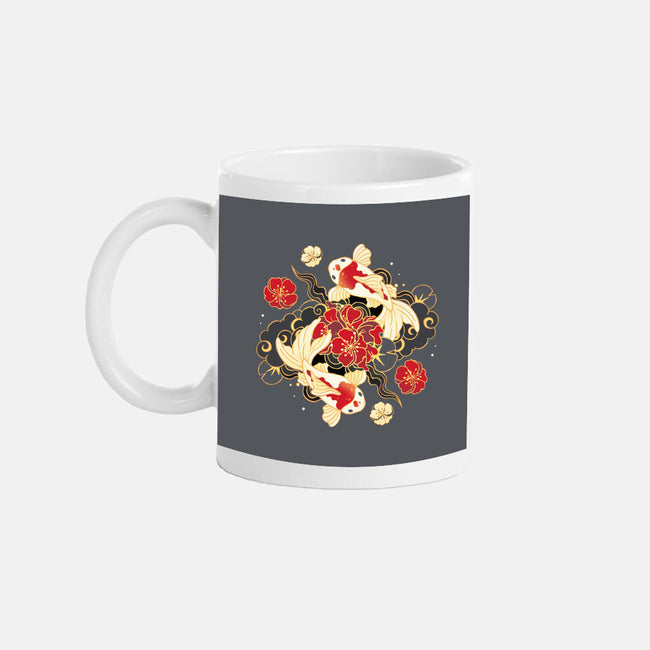 Koi Fish Flower-None-Mug-Drinkware-Vallina84