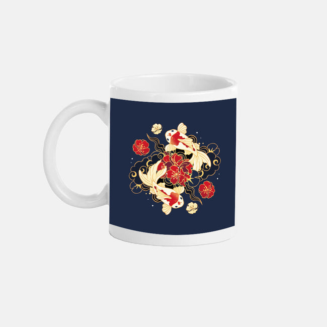 Koi Fish Flower-None-Mug-Drinkware-Vallina84