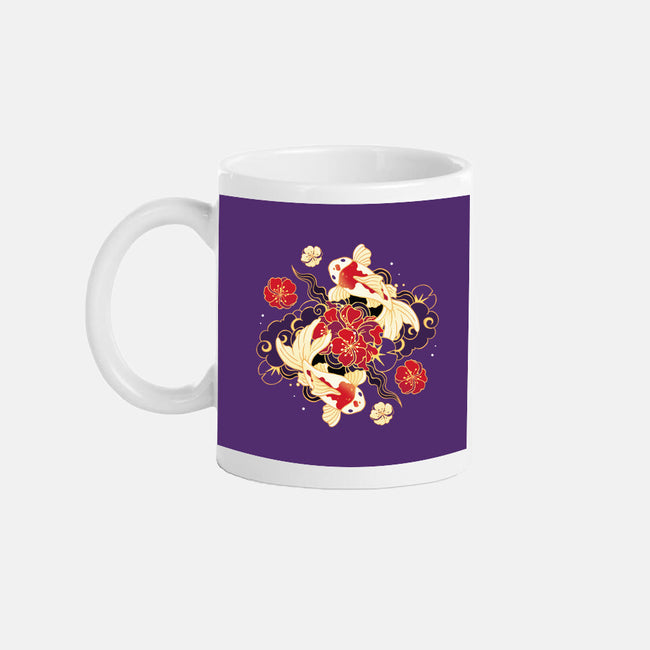 Koi Fish Flower-None-Mug-Drinkware-Vallina84