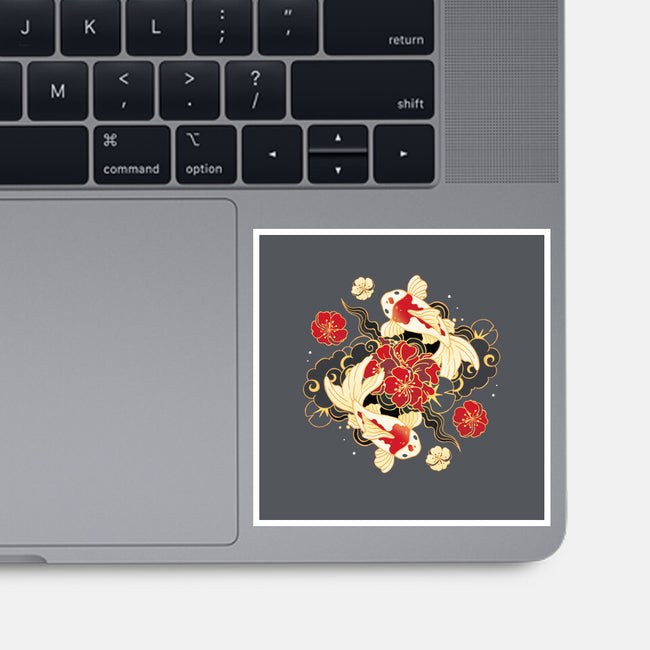 Koi Fish Flower-None-Glossy-Sticker-Vallina84