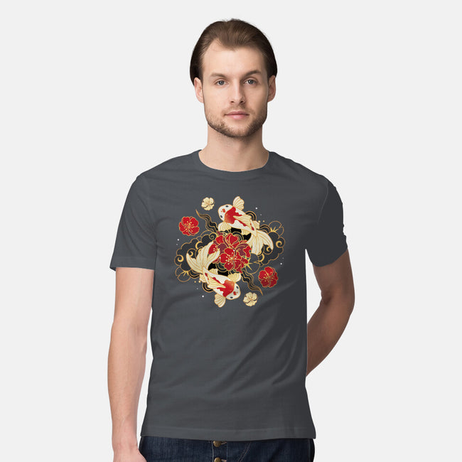 Koi Fish Flower-Mens-Premium-Tee-Vallina84