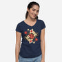 Koi Fish Flower-Womens-V-Neck-Tee-Vallina84