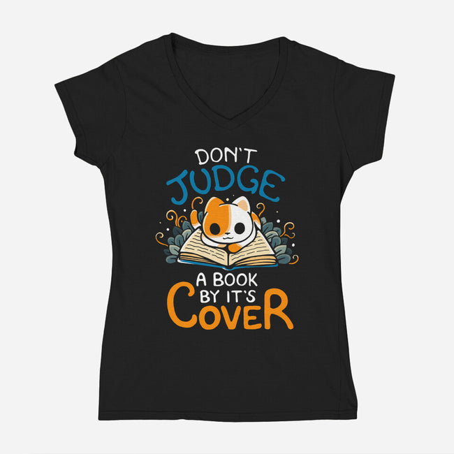 Don't Judge A Book By It's Cover-Womens-V-Neck-Tee-Vallina84