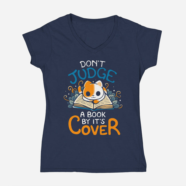 Don't Judge A Book By It's Cover-Womens-V-Neck-Tee-Vallina84