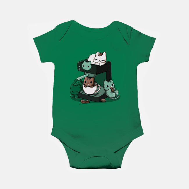 Cat Coffee Machine-Baby-Basic-Onesie-Vallina84