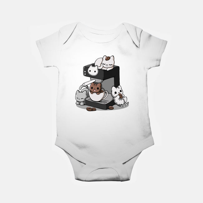 Cat Coffee Machine-Baby-Basic-Onesie-Vallina84