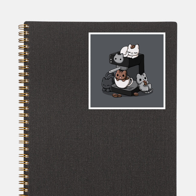 Cat Coffee Machine-None-Glossy-Sticker-Vallina84