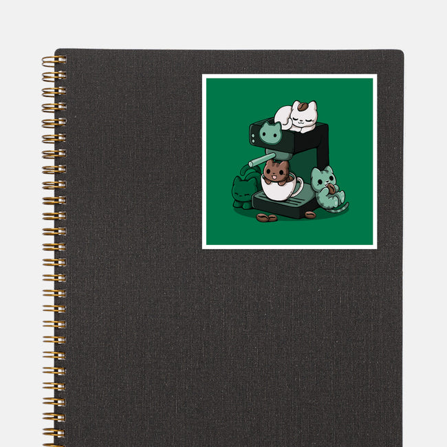 Cat Coffee Machine-None-Glossy-Sticker-Vallina84