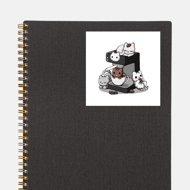 Cat Coffee Machine-None-Glossy-Sticker-Vallina84